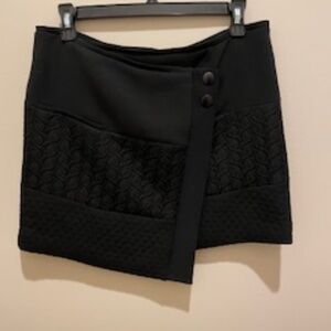 Cabi 926 Swathe Mini Wrap Skirt Black Quilted Textured - Size Small